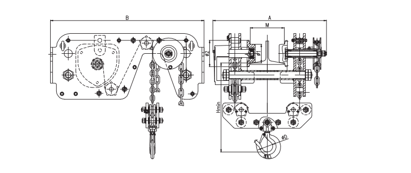 成华SHB010低空组合葫芦结构